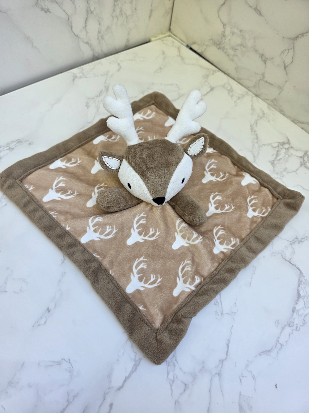 Levtex Deer Lovey Blanket in Tan & White